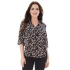Juniors' Iz Byer California Roll-tab Shirt, Teens, Size: Xl, Black Blush Animal