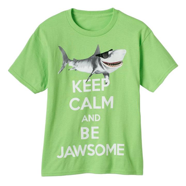 Boys 8-20 Keep Calm And Be Jawsome Tee, Boy's, Size: Medium, Brt Green