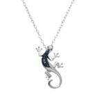 Blue Diamond Accent Sterling Silver Lizard Pendant Necklace, Women's, Size: 18