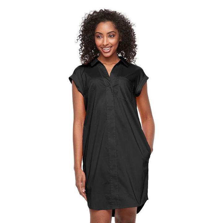 Women's Apt. 9&reg; Poplin Shirtdress, Size: 0, Black