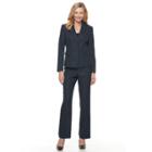Women's Le Suit Pinstripe 2-button Suit Jacket & Pants Set, Size: 12, Med Pink