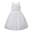 Girls 7-12 American Princess Rhinestone Waist Swiss Dot Dress, Girl's, Size: 6x, White