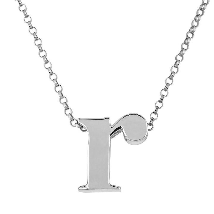 Sweet Sentiments Sterling Silver Initial Charm Pendant Necklace, Women's, Size: 18, Grey