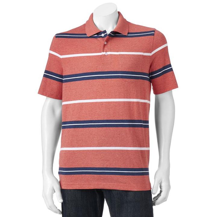 Big & Tall Croft & Barrow&reg; Signature Striped Polo, Men's, Size: 3xl Tall, Dark Pink