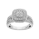 Always Yours Sterling Silver 1/2 Ct. T.w. Diamond Halo Engagement Ring, Women's, Size: 7, White
