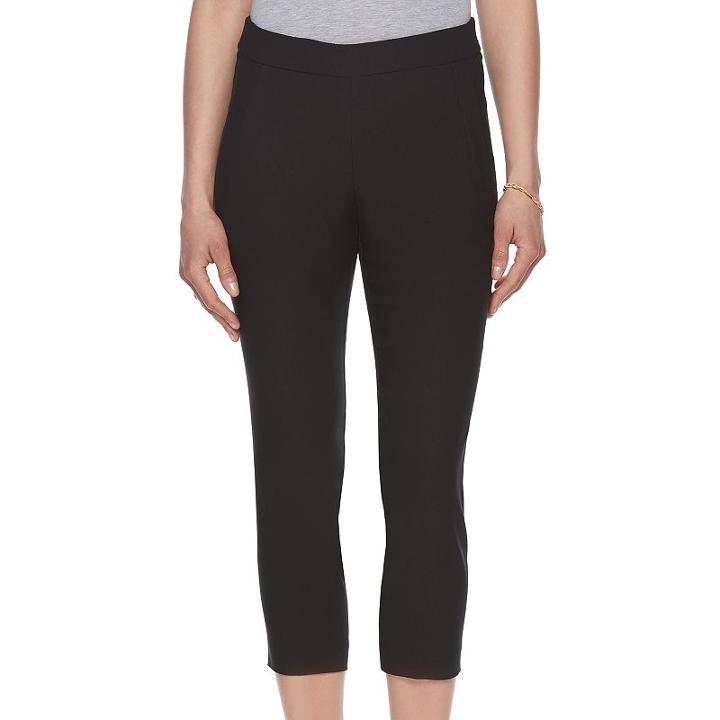 Women's Elle™ Pull-on Dress Capris, Size: Xs, Black