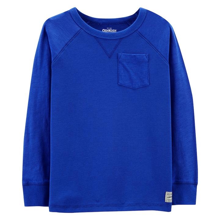 Boys 4-12 Oshkosh B'gosh&reg; Thermal Pocket Raglan Top, Size: 6, Med Blue