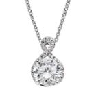 The Silver Lining Cubic Zirconia Silver Tone Twist Pendant Necklace, Women's, Size: 18, White