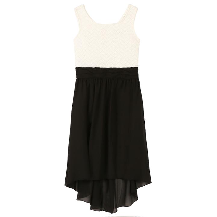 Girls 7-16 Speechless Chevron Knit Bodice High-low Hem Dress, Size: 14, White