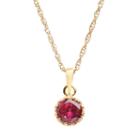 Tiara 14k Gold Over Silver Lab-created Ruby Crown Pendant, Women's, Size: 18, Red