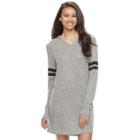 Juniors' So&reg; Sporty Long Sleeve Dress, Teens, Size: Medium, Med Grey