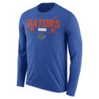 Men's Nike Florida Gators Dri-fit Legend Staff Long-sleeve Tee, Size: Small, Blue