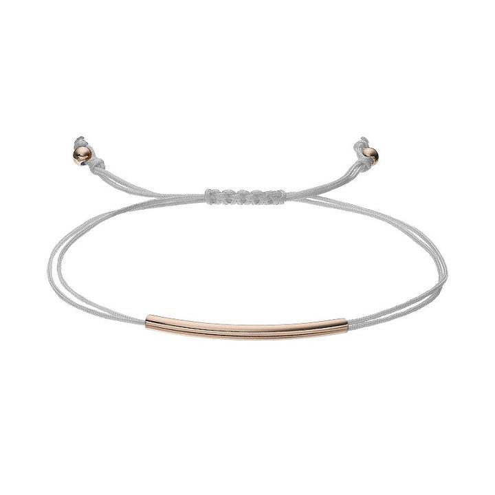 Lc Lauren Conrad Birth Month Curved Tube Cord Bracelet, Women's, Grey