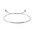 Lc Lauren Conrad Birth Month Curved Tube Cord Bracelet, Women's, Grey