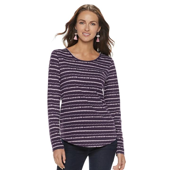 Women's Sonoma Goods For Life&trade; Essential Crewneck Tee, Size: Large, Purple