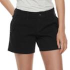 Juniors' Unionbay Elsie Stretch Twill Midi Shorts, Teens, Size: 13, Black