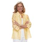 Women's Alfred Dunner Studio Burnout 2 Pc. Blouse & Camisole Set, Size: 18, Yellow