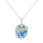 Disney's Cinderella Crystal Silver-plated The Greatest Love Story Ever Told Pendant Necklace, Women's, Grey