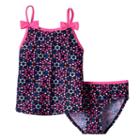 Girls 4-6x Oshkosh B'gosh&reg; Bow Strap Tankini Top & Bottoms Swimsuit Set, Size: 6x, Blue (navy)