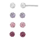 Crystal Fireball Stud Earring Set, Women's, Multicolor