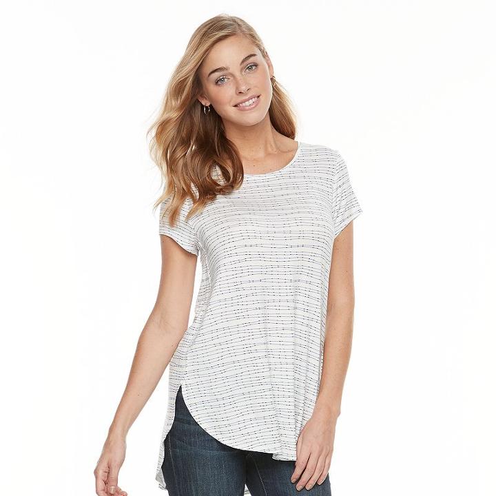 Women's Apt. 9&reg; Ribbed Tee, Size: Xl, White
