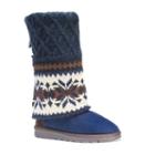 Muk Luks Shawna Women's Sweater Boots, Girl's, Size: 6, Dark Blue