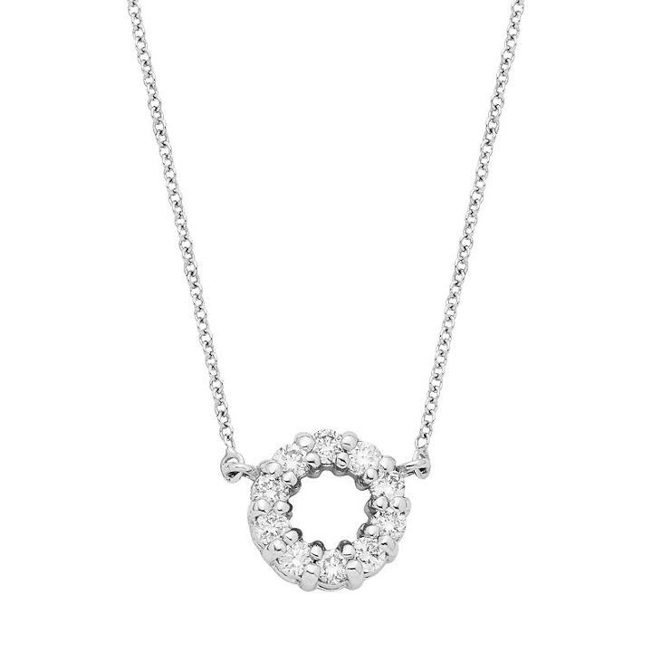 1/4 Carat T.w. Igi Certified Diamond 14k White Gold Circle Link Necklace, Women's, Size: 18