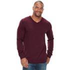 Big & Tall Sonoma Goods For Life&trade; Classic-fit Coolmax V-neck Sweater, Men's, Size: 3xb, Dark Red