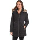 Women's Fleet Street Hooded Quilted Jacket, Size: Large, Black