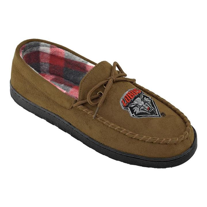 Men's New Mexico Lobos Microsuede Moccasins, Size: 11, Brown