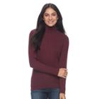 Women's Croft & Barrow&reg; Essential Ribbed Turtleneck Sweater, Size: Xl, Red