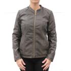 Women's Mo-ka Faux-leather Moto Jacket, Size: Medium, Brown