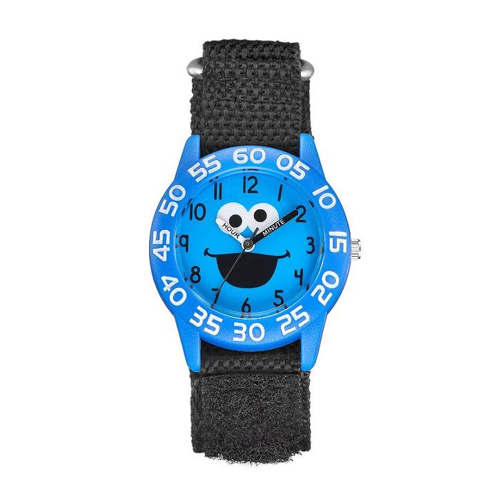 Sesame Street Cookie Monster Kids' Time Teacher Watch, Men's, Black