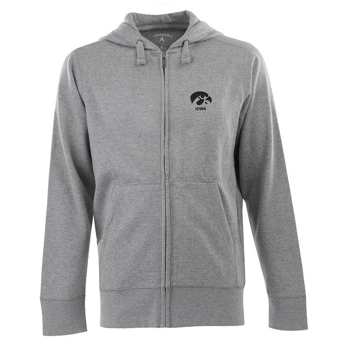 Men's Iowa Hawkeyes Signature Full-zip Fleece Hoodie, Size: Xl, Grey
