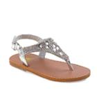 Rugged Bear Toddler Girls' Rhinestone Slingback Sandals, Girl's, Size: 8 T, Silver