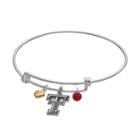 Fiora Sterling Silver Texas Tech Red Raiders Charm Bangle Bracelet, Women's