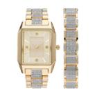 Elgin Men's Crystal Pave Watch & Bracelet Set, Multicolor