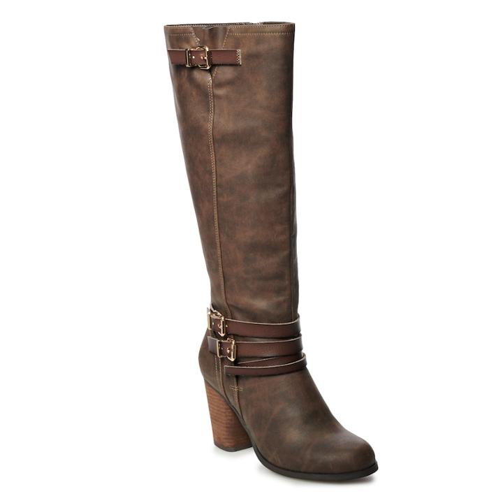 Madden Nyc Dancy Women's High Heel Tall Boots, Size: 7.5 Wide, Dark Brown