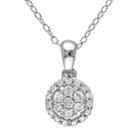 Stella Grace 1/4 Carat T.w. Diamond Sterling Silver Cluster Pendant Necklace, Women's, Size: 18, White