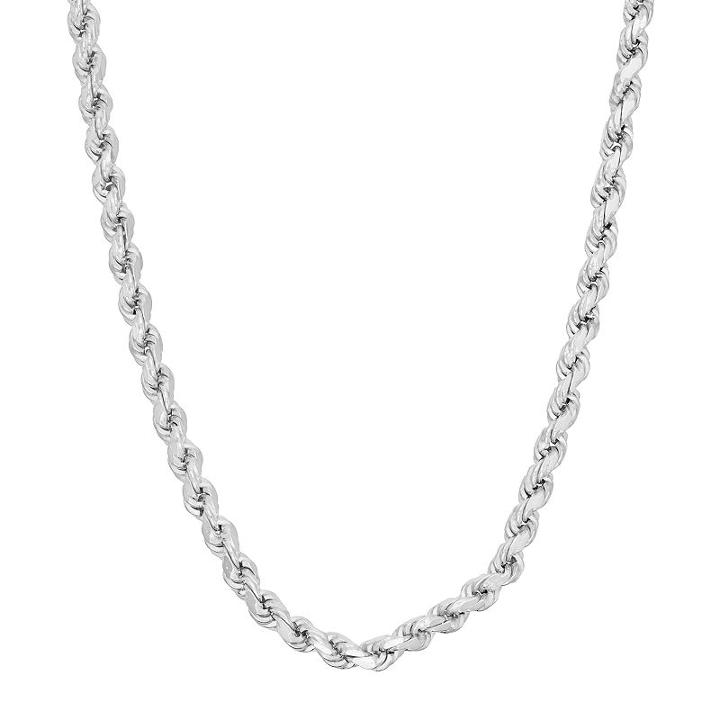 Sterling Silver Rope Chain Necklace - 16 In, Women's, Size: 16, Grey