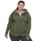 Plus Size Tek Gear&reg; Hooded Fleece Jacket, Women's, Size: 1xl, Dark Green