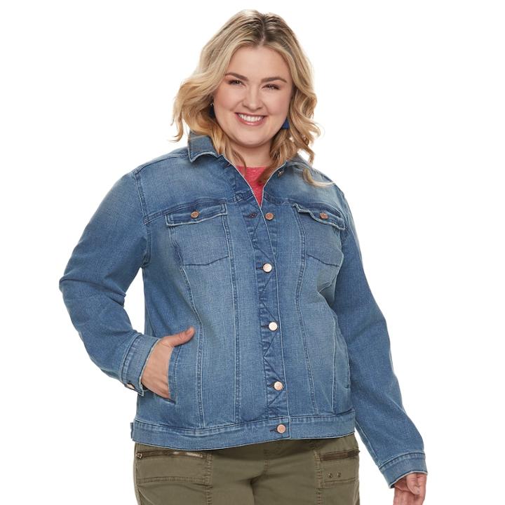 Plus Size Sonoma Goods For Life&trade; Jean Jacket, Women's, Size: 2xl, Dark Green
