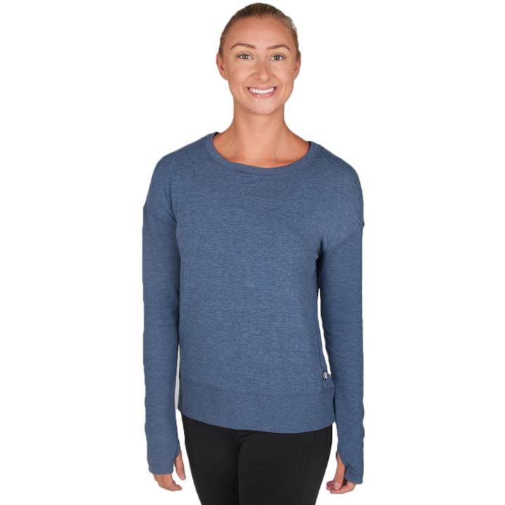Women's Skechers Hot Chi Thumb Hole Pullover, Size: Large, Blue