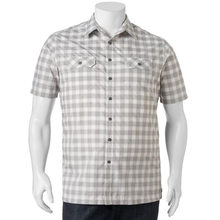 Big & Tall Croft & Barrow&reg; Classic-fit Plaid Outdoor Performance Button-down Shirt, Men's, Size: Xl Tall, Med Grey