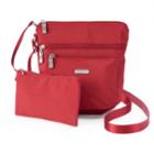 Women's Baggallini Pocket Crossbody With Rfid Blocking Pouch, Med Red