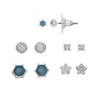 Lc Lauren Conrad Star & Fireball Nickel Free Stud Earring Set, Women's, Blue