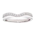 1/5 Carat T.w. Diamond Curved 10k White Gold Ring, Women's, Size: 8