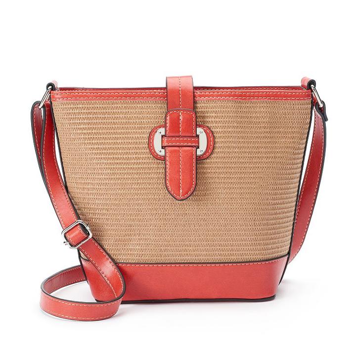 Mondani Lara Woven Bucket Bag, Women's, Drk Orange