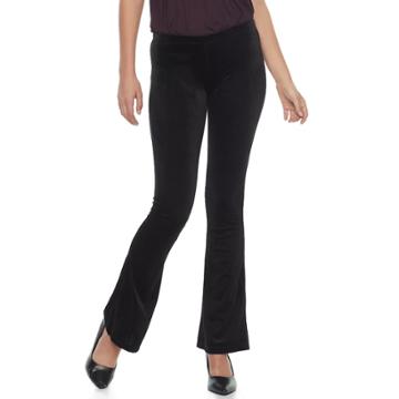 Women's Double Click Velvet Flare Leggings, Size: Xl, Black