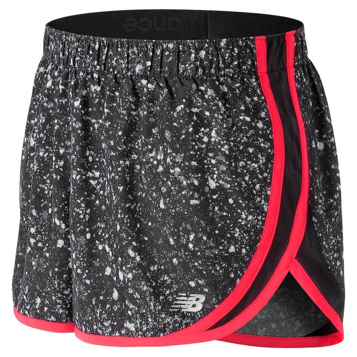 Women's New Balance Accelerate Printed Running Shorts, Size: Large, Dark Grey